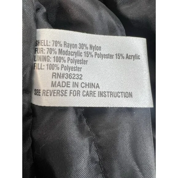 vintage Gallery old money velvet fur trim drawstring waist opera coat sz L black - Picture 9 of 10